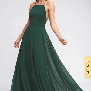 Lulu's Mythical Kind of Love Dark Green Maxi